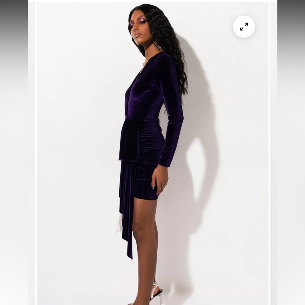 Akira SEXY VELVET DRESSY MINI PURPLE - Picture 3 of 8